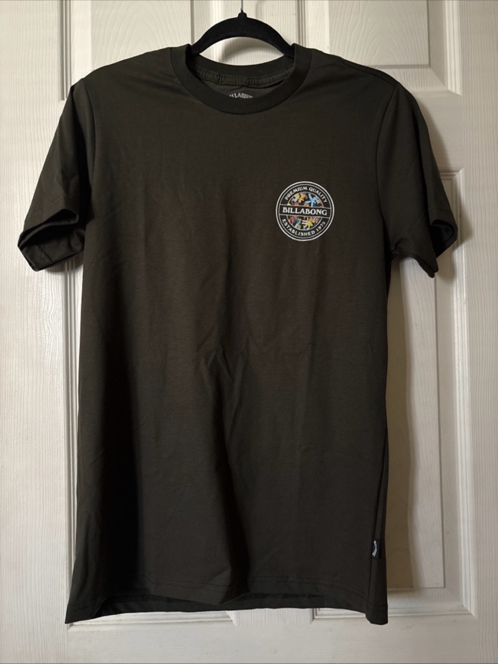 Billabong Men's Olive Green Short Sleeve Logo Tee
